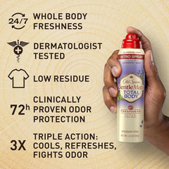 Pack of three Old Spice whole body deodorants for long-lasting freshness.