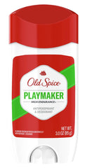 Old Spice Playmaker deodorant on display mockup presents bold, masculine design.