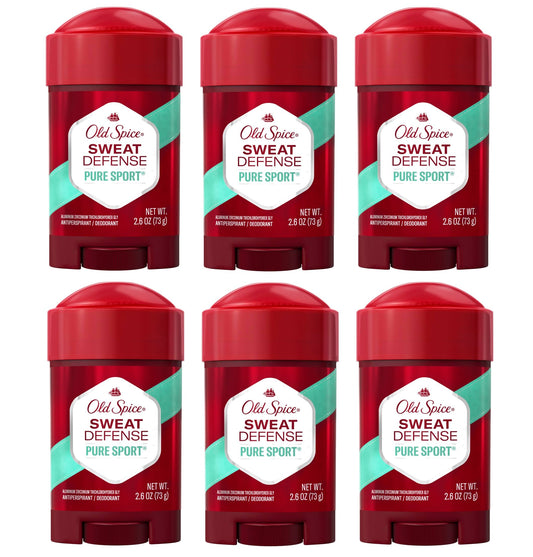 Old Spice Pure Sport soft solid 6-pack ready for all-day freshness.