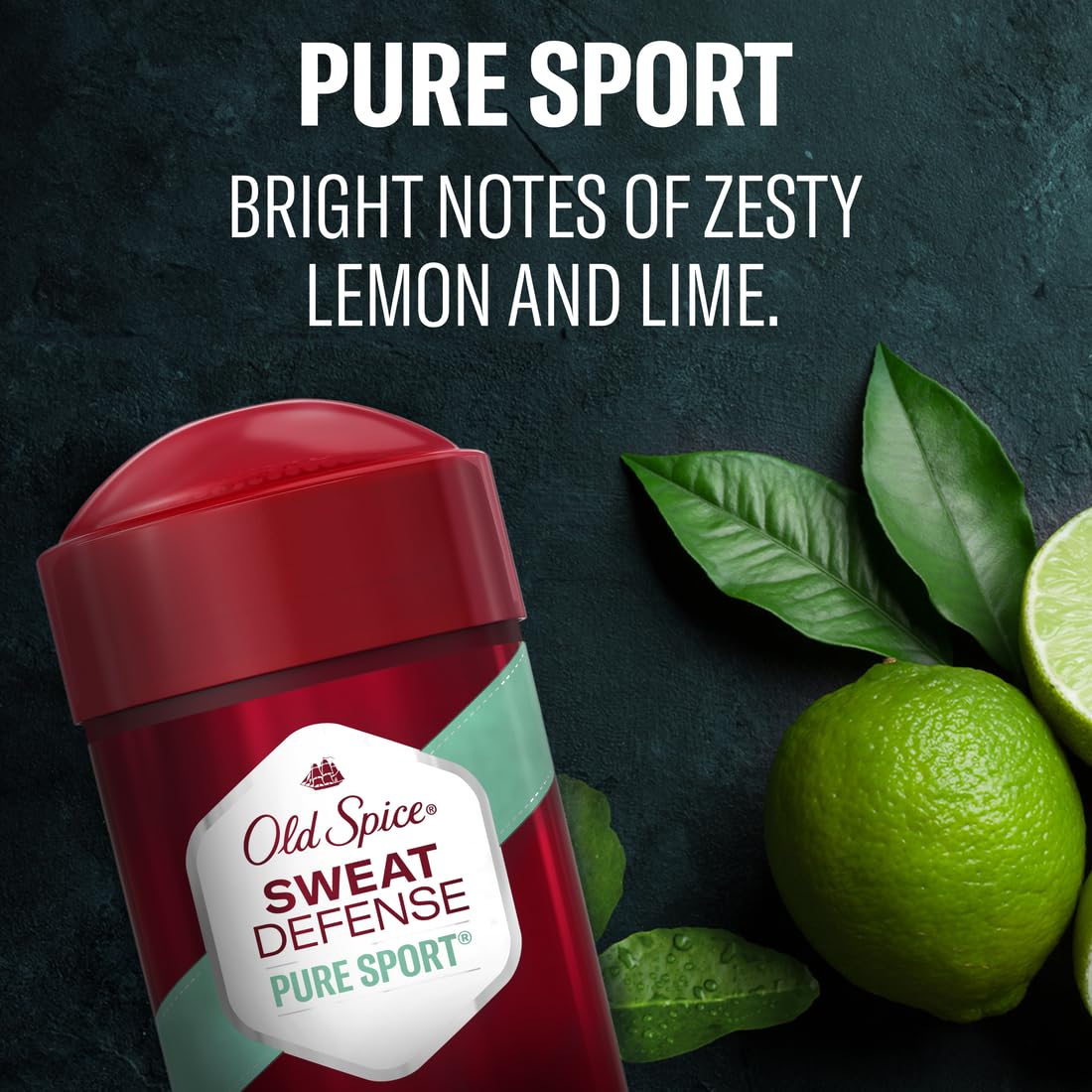 Old Spice Pure Sport soft solid pack display front for easy shopping.