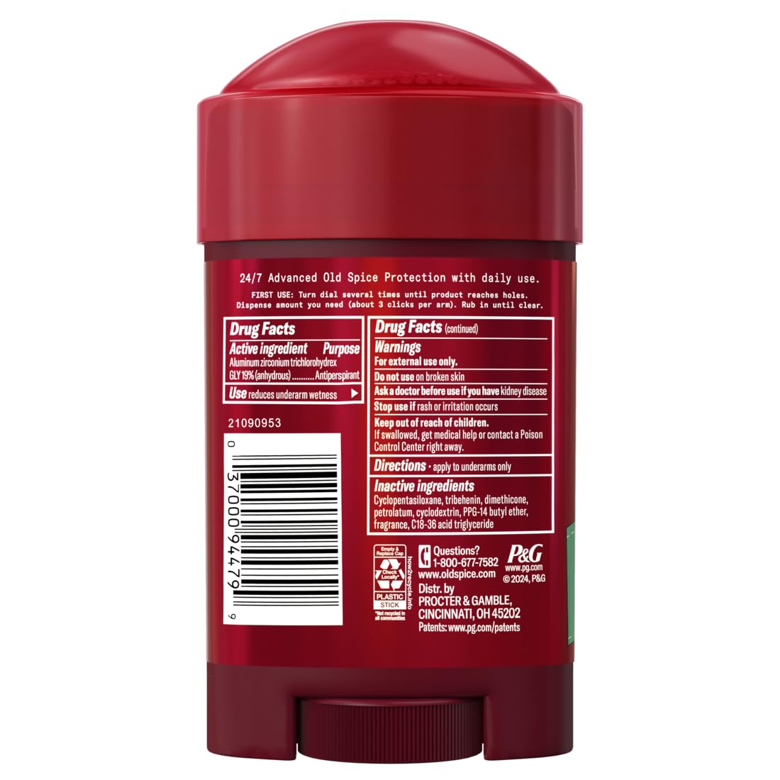 Old Spice Pure Sport soft solid close-up shows smooth stick application.