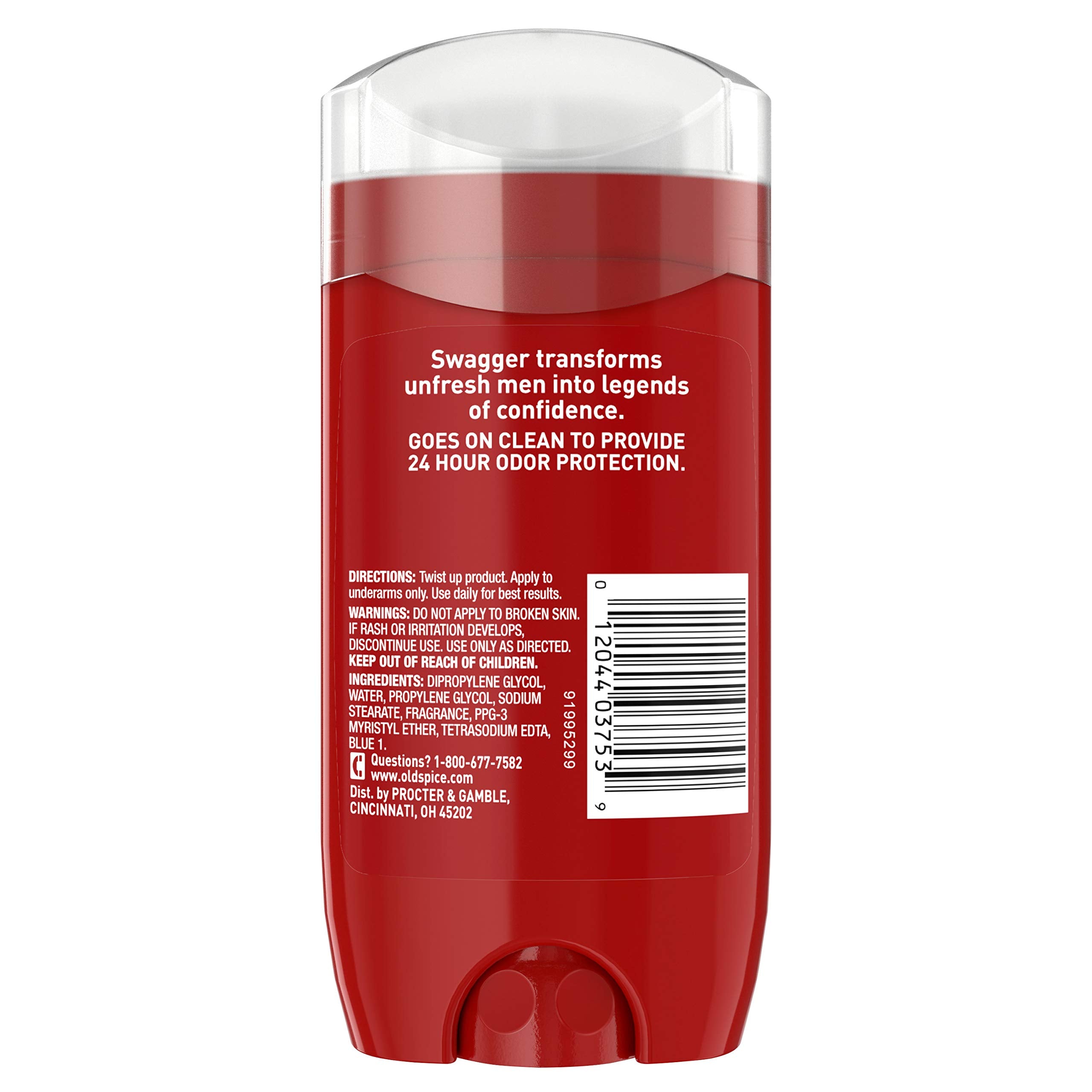 Three Old Spice Swagger deodorants in Red Collection for value and consistency