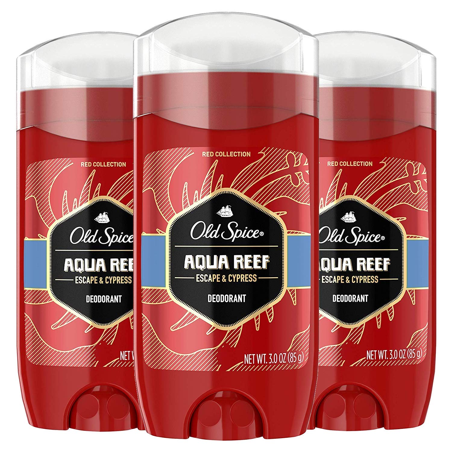 Old Spice Red Zone deodorant pack3 front view with bold branding and fresh appeal