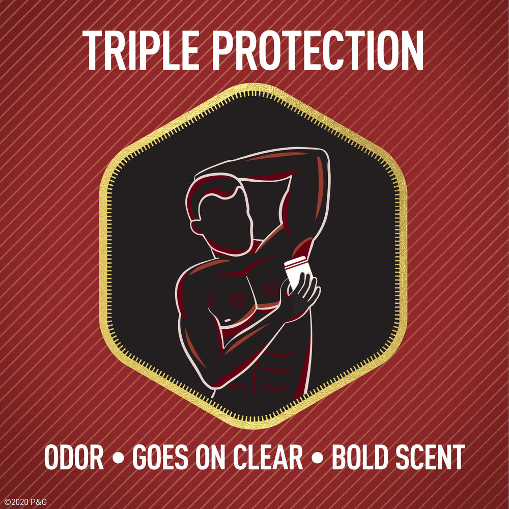 Three-pack arrangement of Old Spice Red Zone deodorant for daily use
