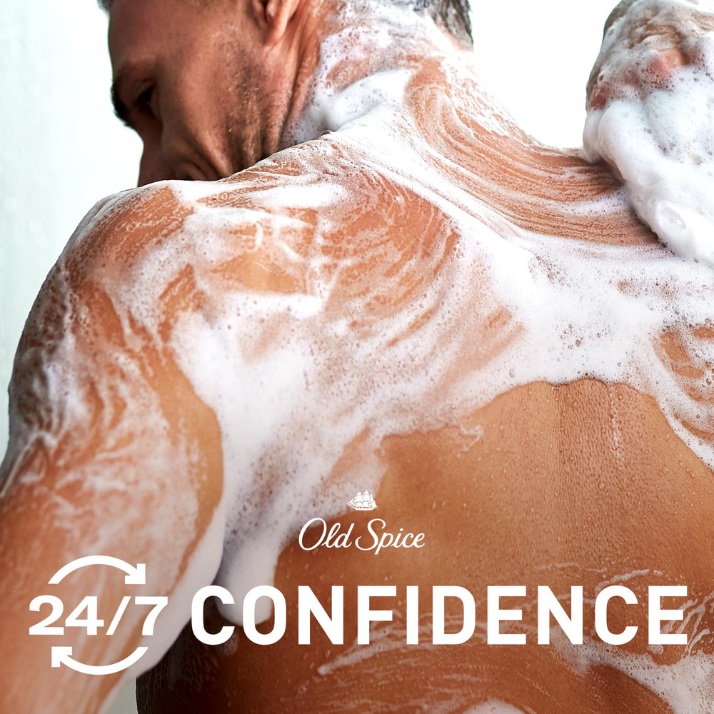 Old Spice Seas the Day ingredients closeup highlights plant-based cleansers.