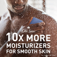 Old Spice Seas the Day bar soap side view highlights plant-based cleansing formula.