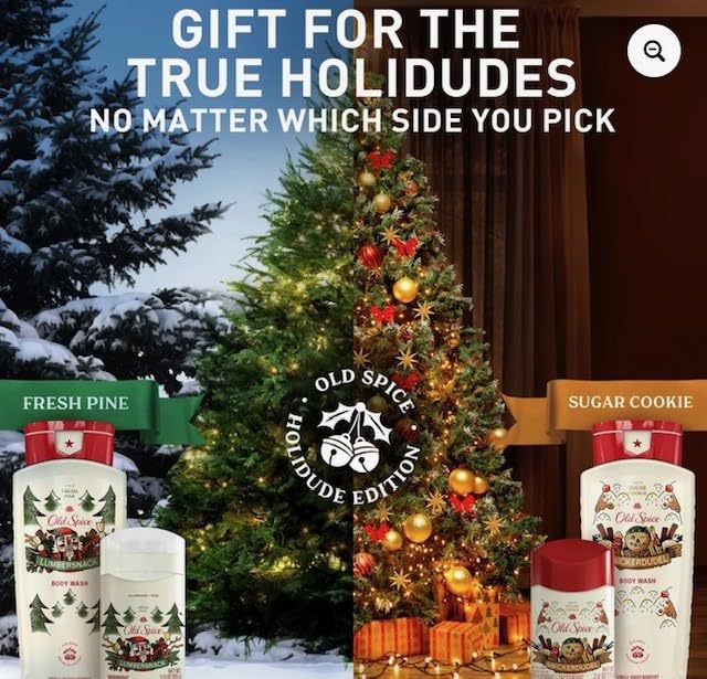 Old Spice Snickerdudel body wash bottle highlighting gourmet sugar-cookie aroma.