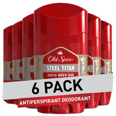 Old Spice Steel Titan Aged Oak pack front signals durable 24/7 protection.