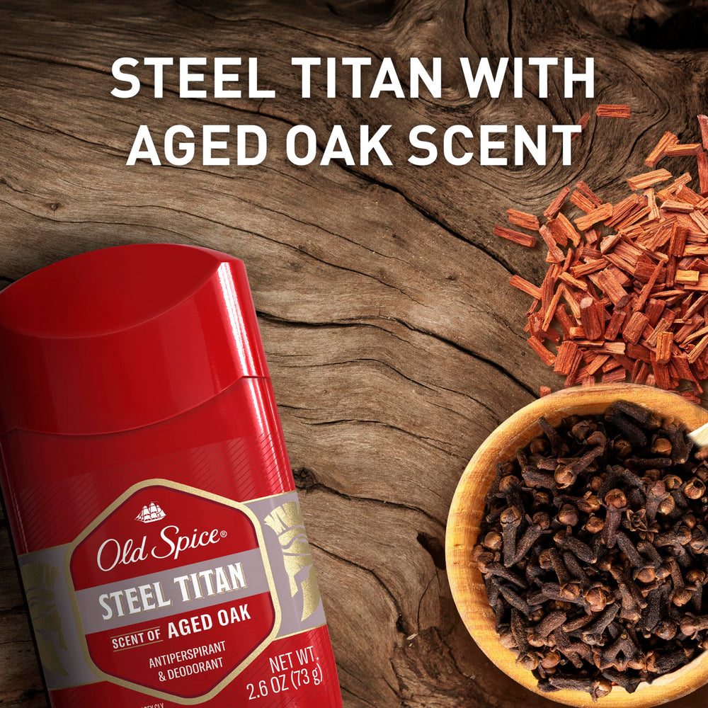 Old Spice Steel Titan pack image emphasizes rugged packaging design.