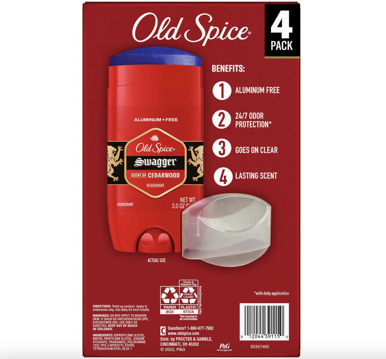 Aluminum-free Old Spice Swagger formula for gentle underarm care