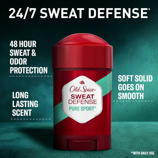 Old Spice Sweat Defense Soft Solid lemon-lime scent close-up on label and cap.