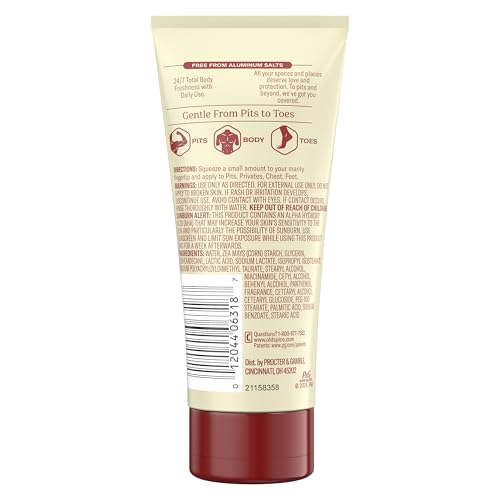 Old Spice Total Body Deodorant comes in a compact 3oz package.