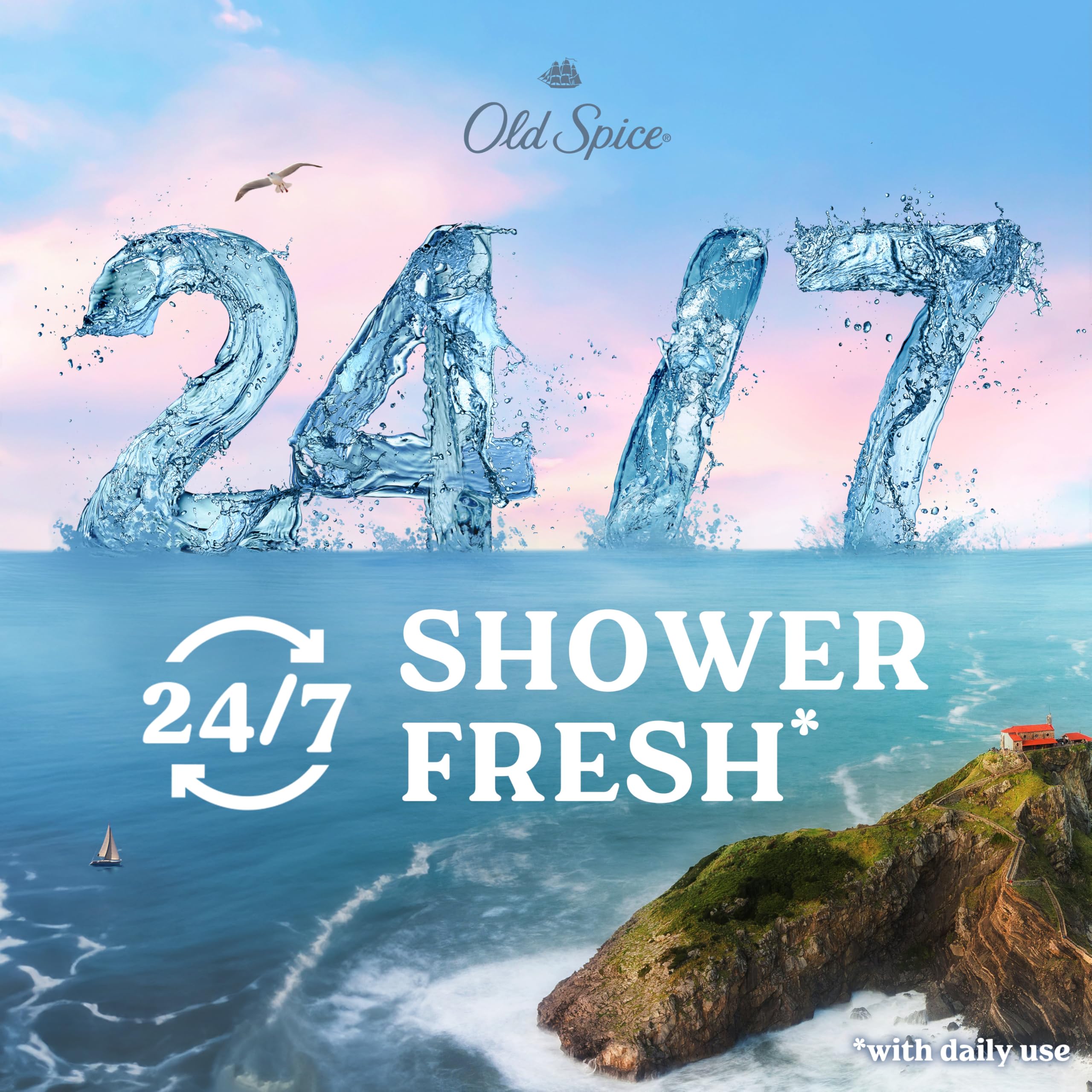 Old Spice with Vitamin B3 formula promotes skin-friendly cleansing.