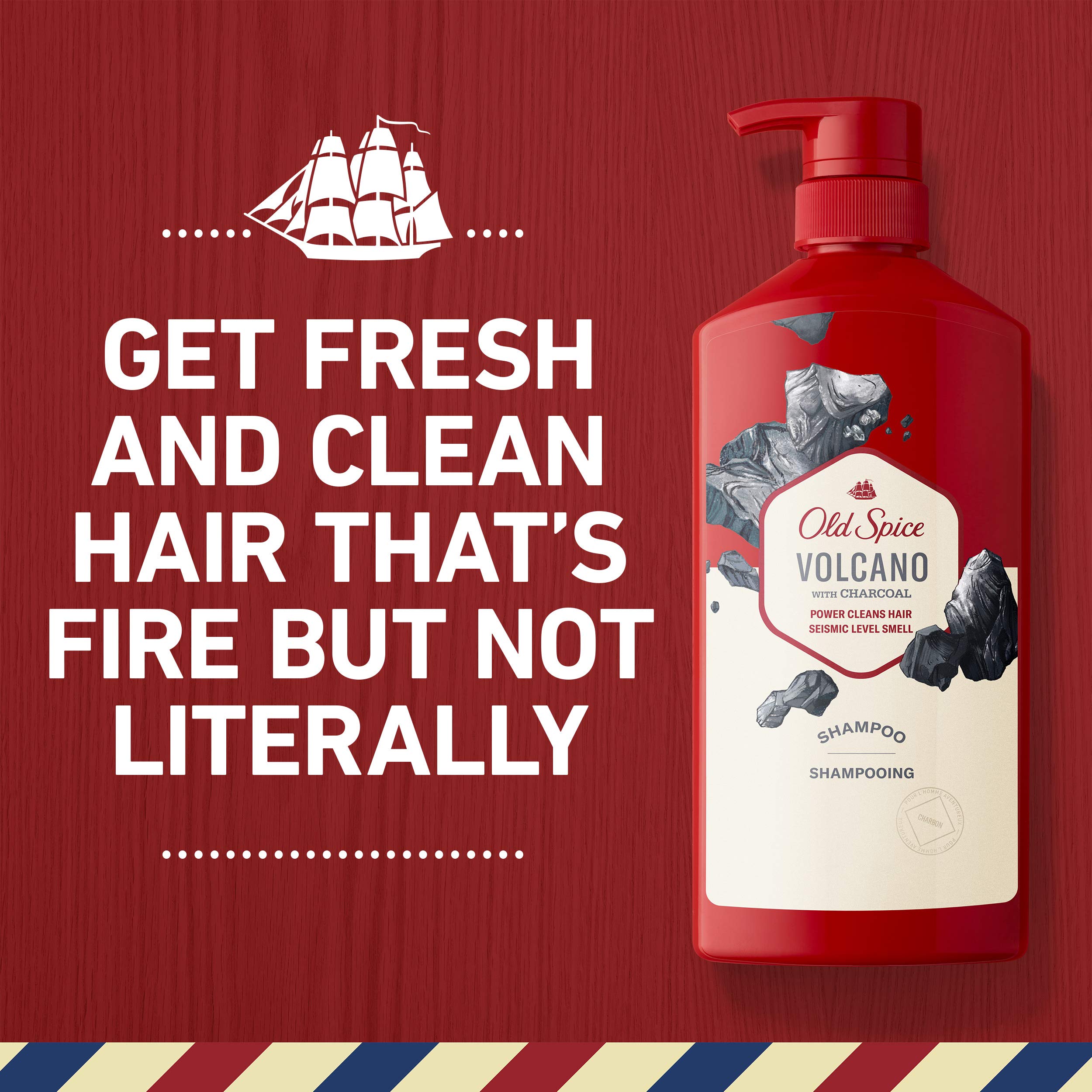 Old Spice Volcano Shampoo leaves hair clean, fresh, and manageable.