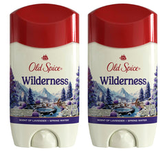 Old Spice Wilderness anti-perspirant bottle shows lavender scent for all-day freshness