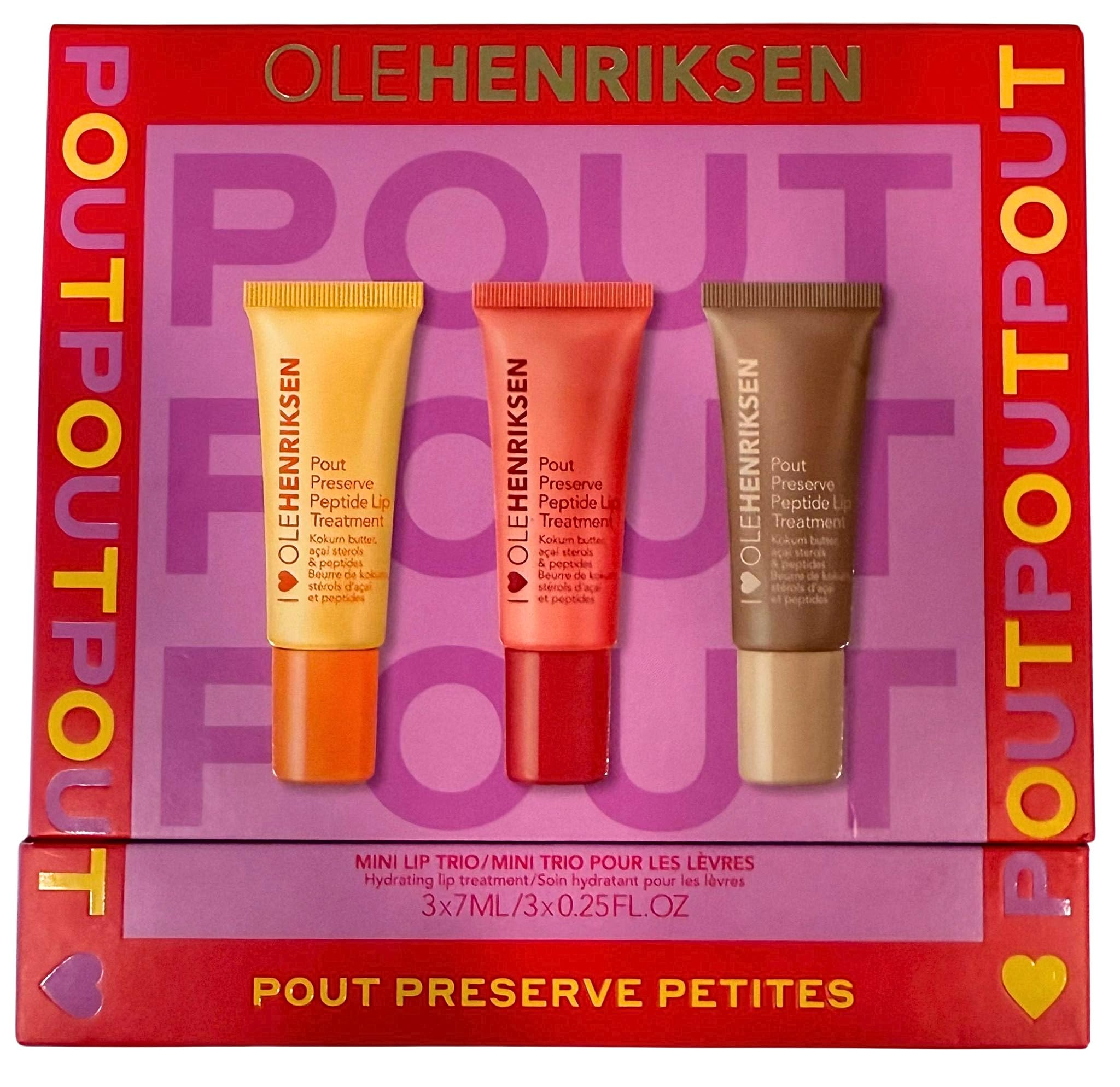 Ole Henriksen Pout Preserve Petites Trio Citrus Sunshine, hydrating lip treatment for smooth, refreshed lips.