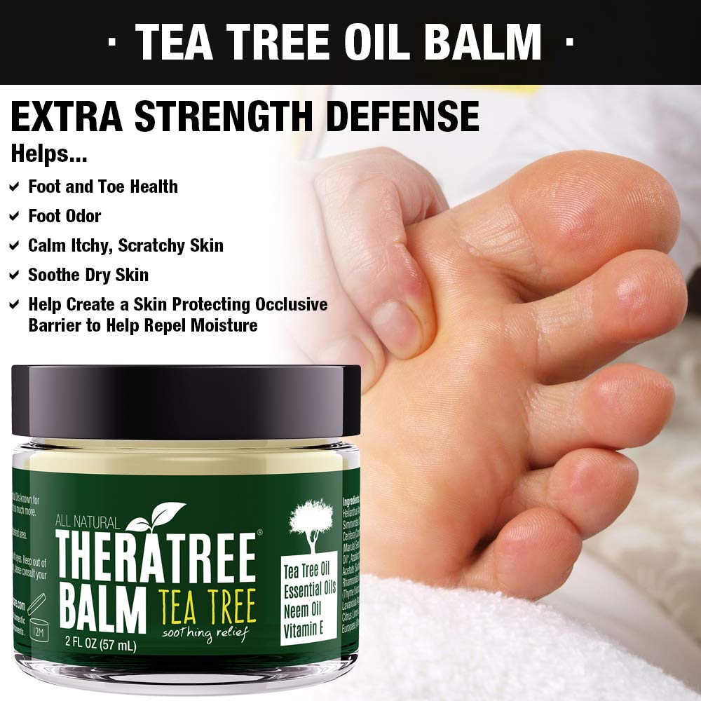 Oleavine TheraTree Balm helps combat foot odor during workouts and shared spaces.