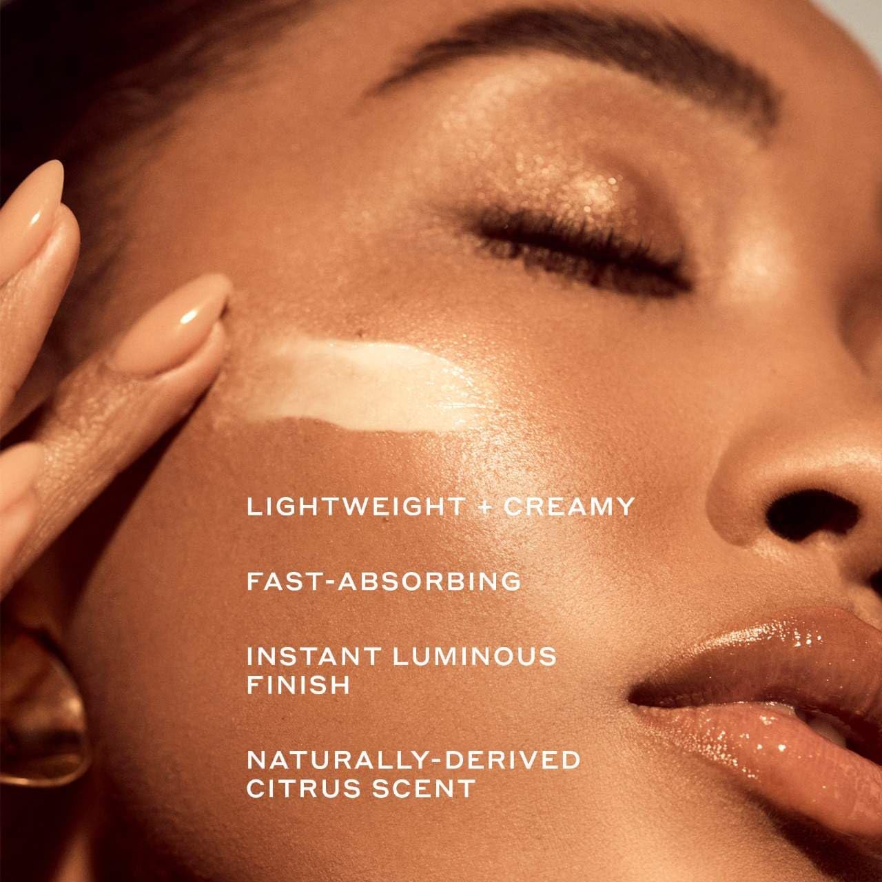 Banana Bright+ face application demonstrates smooth makeup prep and radiant complexion.