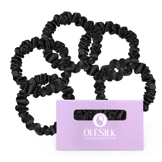 OLESILK Silk Hair Ties close-up showing a smooth surface to minimize snagging.