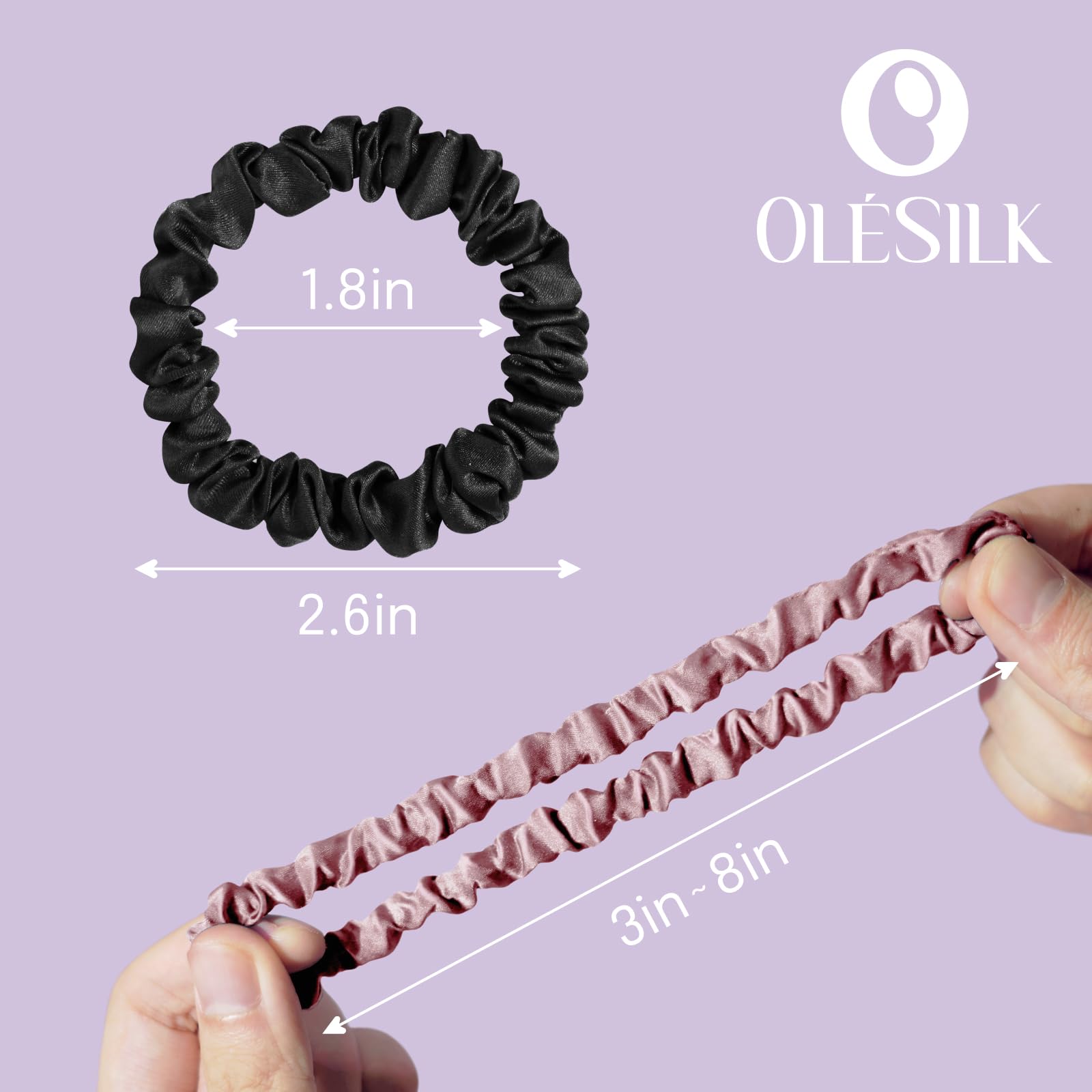 OLESILK silk hair ties show durable elastic and secure hold.