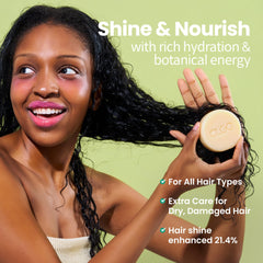 OLGO Botanic Conditioner Bar on hands demonstrates conditioning for nourished hair.