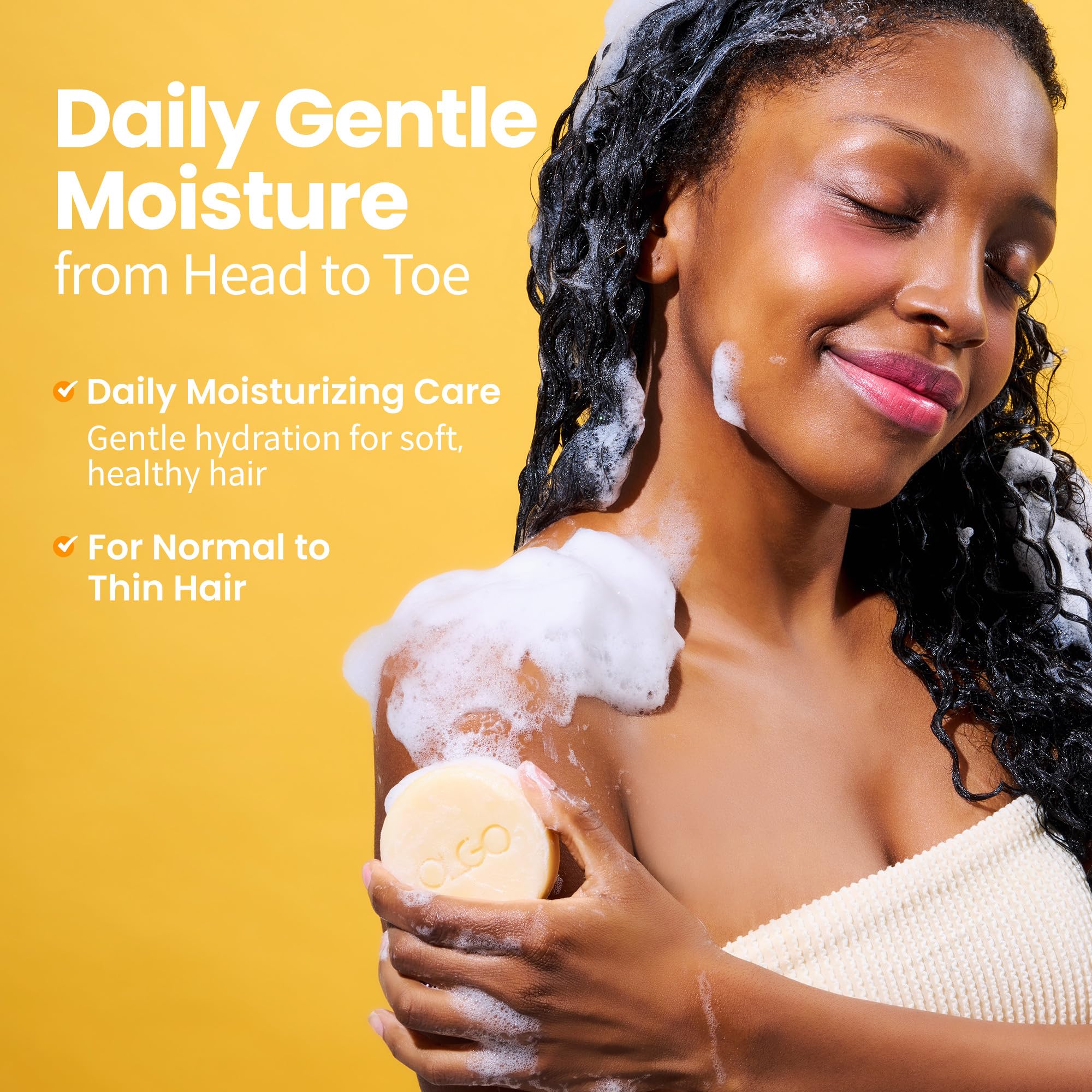 OLGO Citrus Shampoo Bar solid form showcases compact cleansing for travel.