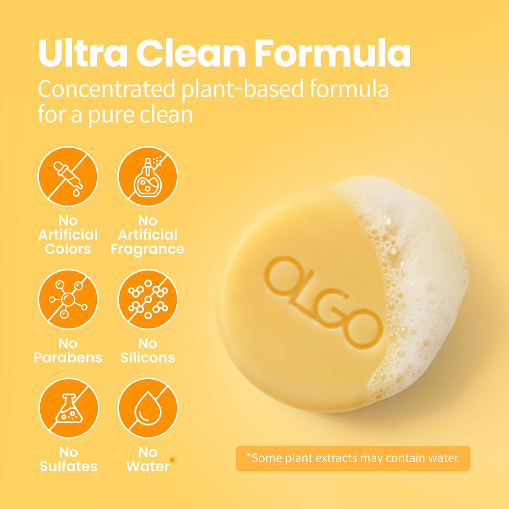 OLGO Citrus Shampoo Bar travel-friendly solid formula on the go.