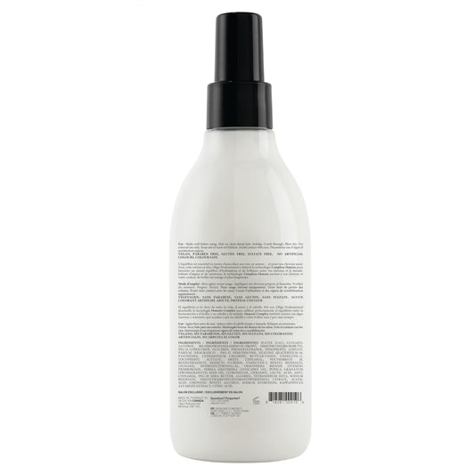 Oligo Calura Express Blowout Mist sprayed on damp hair for reduced drying time and protection