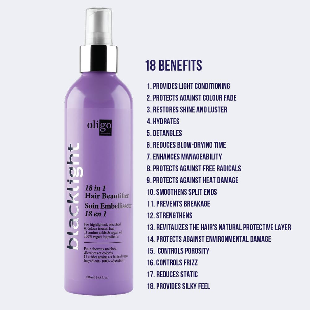 Oligo Professionnel Blacklight packaging showcases amino acid blend