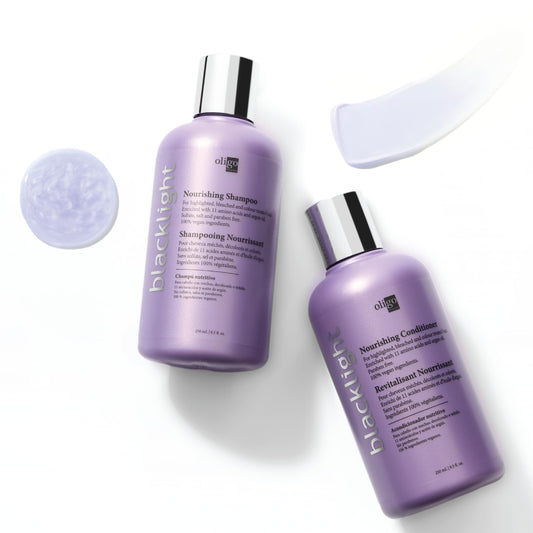 Oligo Professionnel Blacklight Conditionner bottle, provides hydration with a lightweight feel.