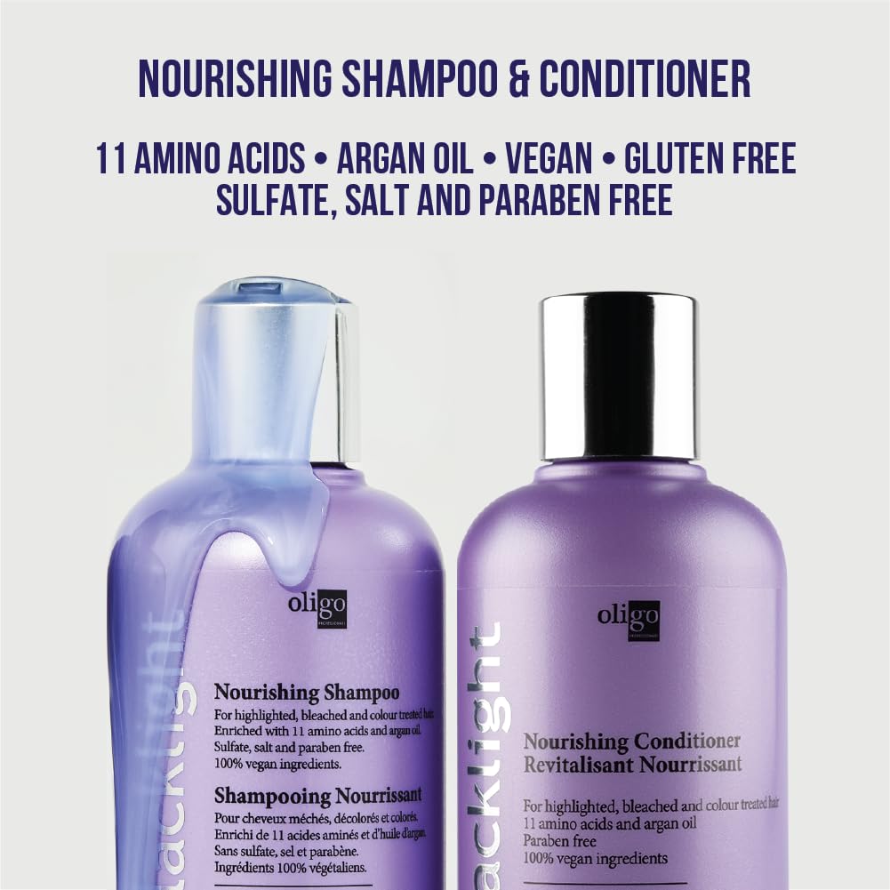 Oligo Professionnel Blacklight label emphasizes sulfate-free vegan color care.