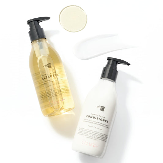 Oligo Professionnel Calura Moisture Balance Conditioner bottle highlighting detangling and shine.