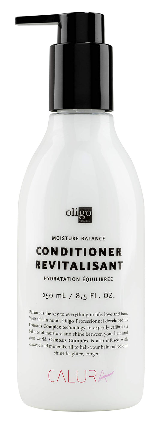 Oligo Calura Moisture Balance conditioner bottle ready for use, nourishing moisture