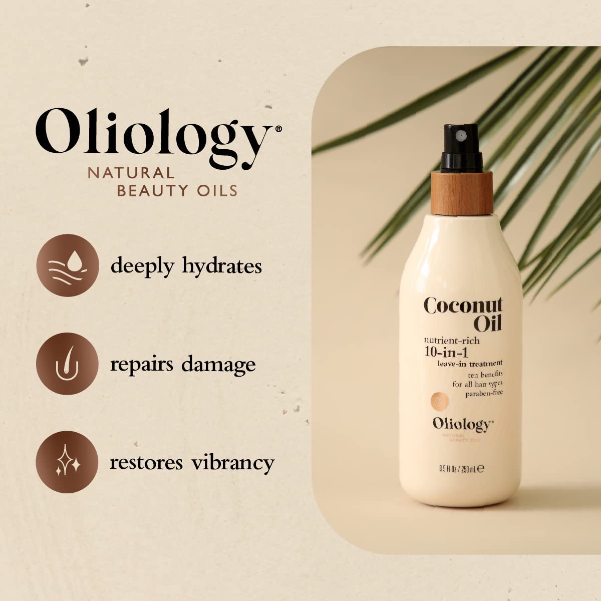 Oliology nourishes the scalp with coconut oil for healthier-looking strands.