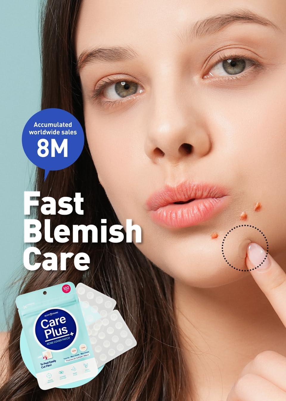OLIVE YOUNG Care Plus Spot Patch 510 patches in five packs for long-term use