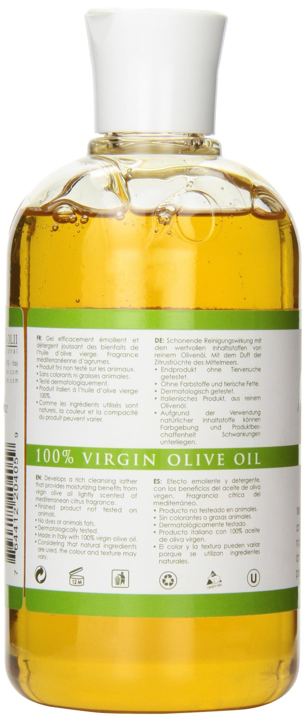 Olivella creamy lather shower foam ready for gentle cleansing