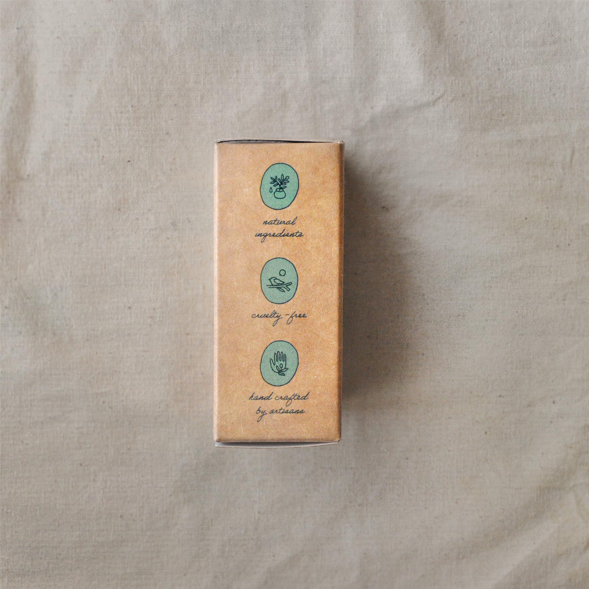 Calm bathroom scene featuring Olively Enchanted Woods soap.