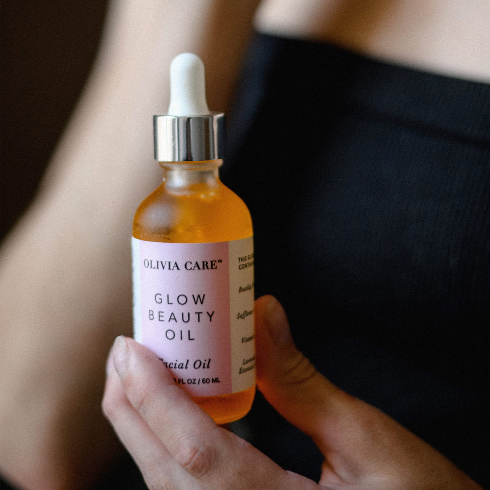 Olivia Care oil texture demonstrating smooth, easy application
