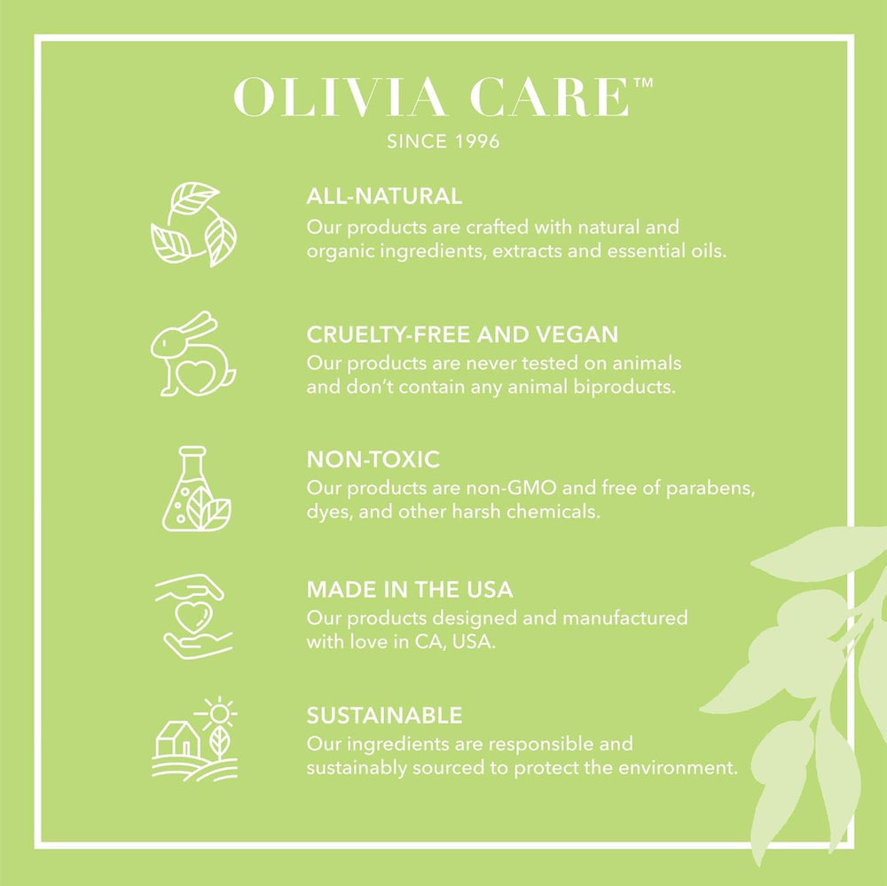 Close-up shows olive oil-based lather delivering hydrating cleanliness.