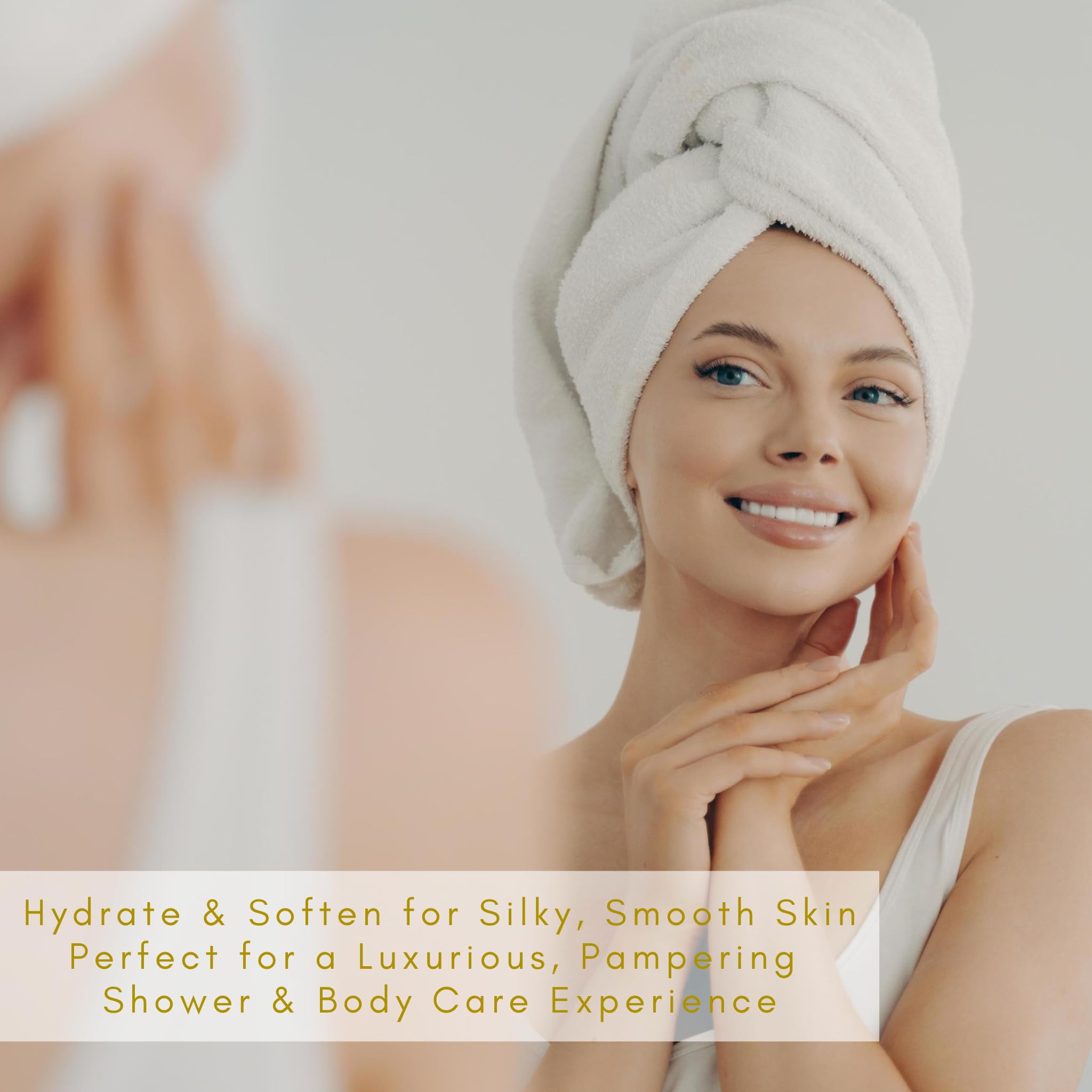 In-shower usage with water droplets and soft foam