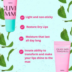 OLIVIAUMMA Mint glass skin tanghulu liptox lip balm nourishing ceramide blend.
