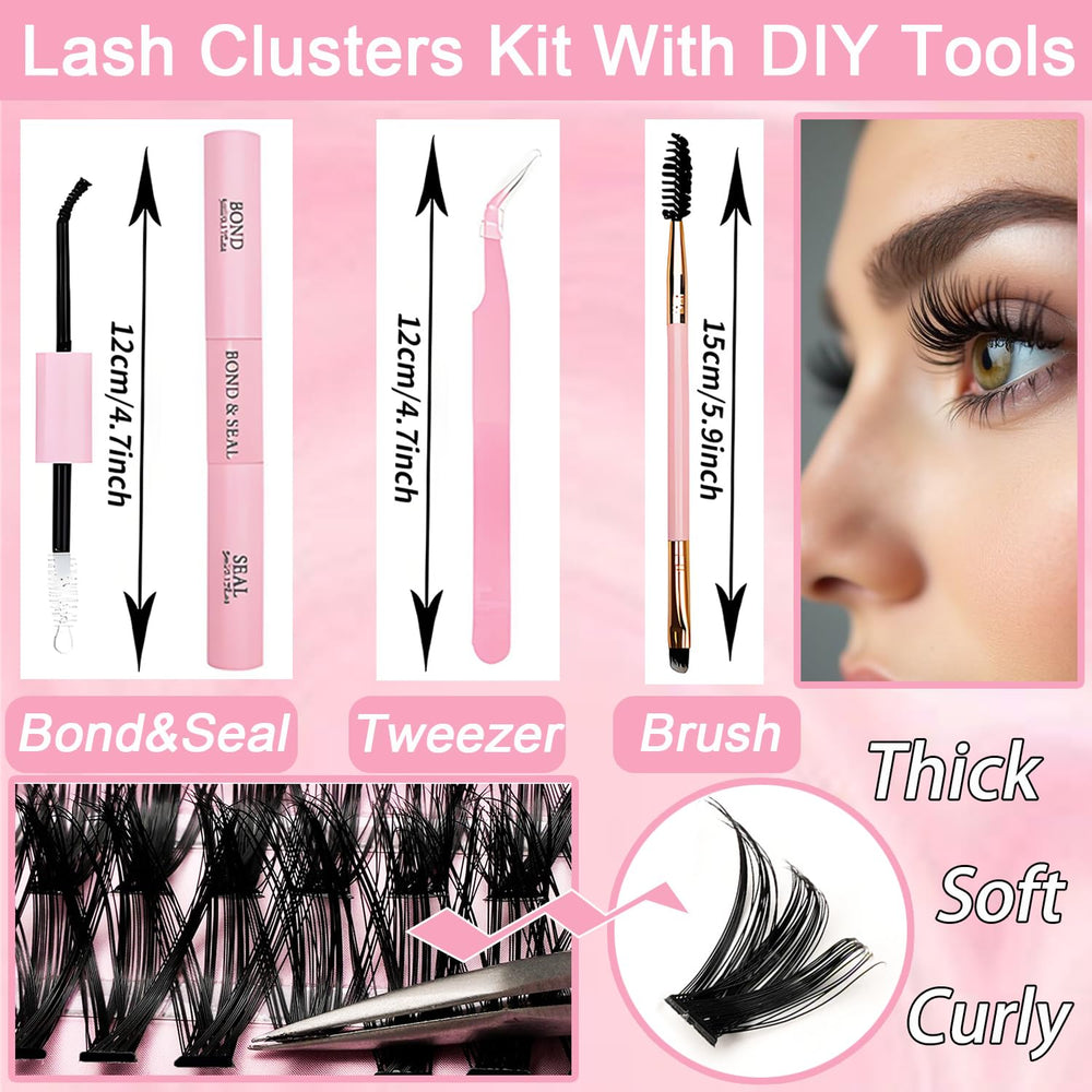 OLLAVO lash clusters kit 30D-60D density for wispy or fuller looks