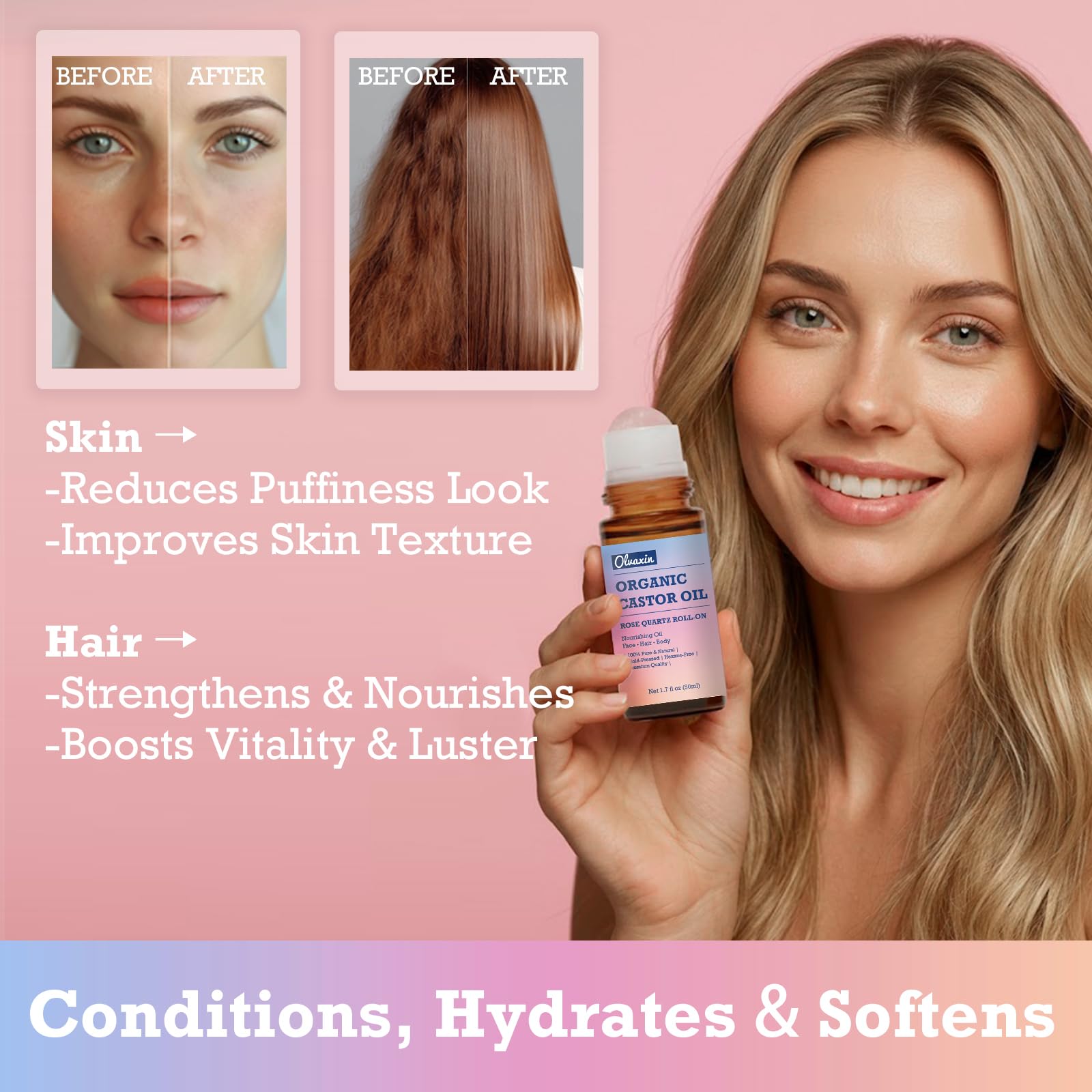 Olvaxin cold-pressed hexane-free castor oil for daily use.