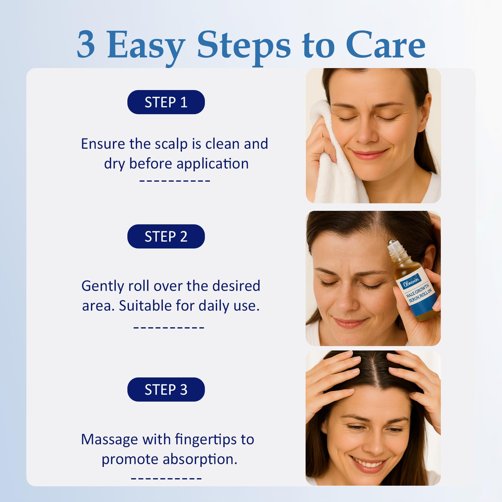 Olvaxin non-greasy texture keeps scalp comfortable during daily routines.