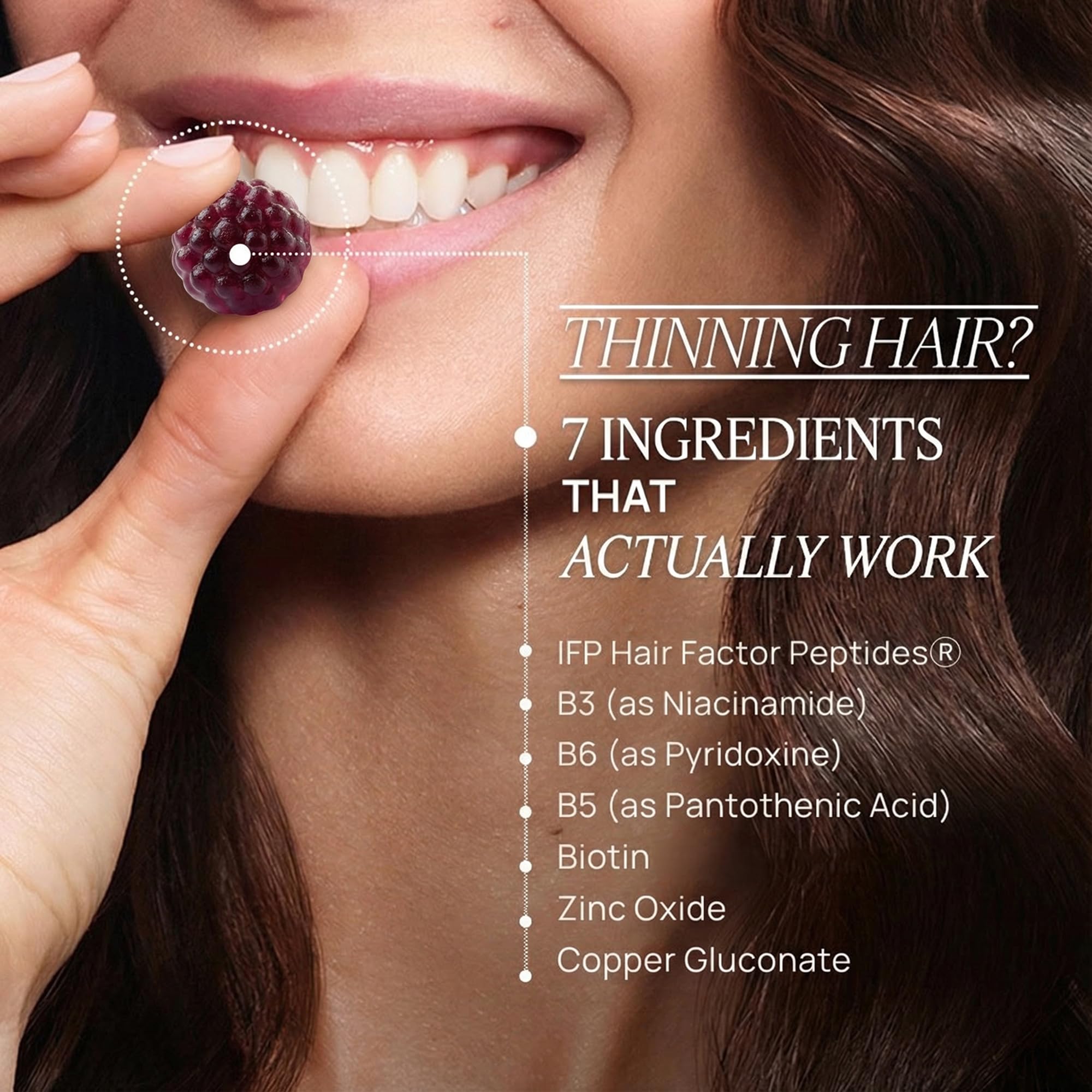 OMI Hair Growth Peptides Gummies daily-dose setup, encouraging a simple routine.