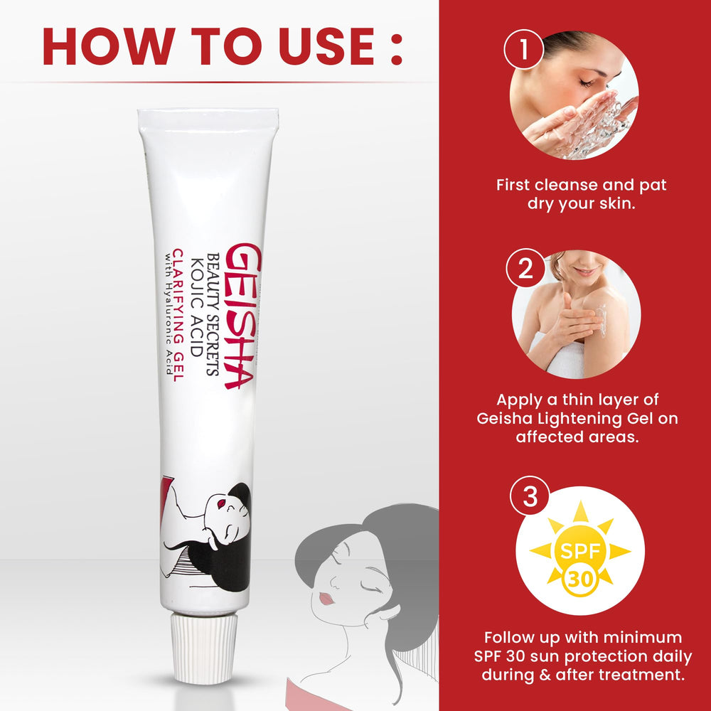 Geisha Gel applied to the face demonstrating fast absorption