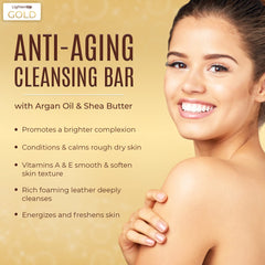 Close-up of OMIC Lighten-Up bar showing creamy lather-building action.