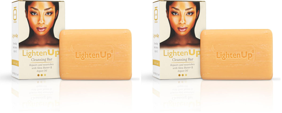OMIC Lighten-Up cleansing bar in a two-bar pack, compact for travel.