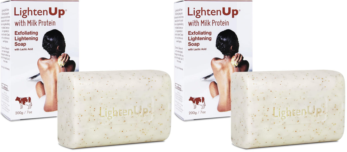 OMIC Lighten-Up lactic acid soap pack 2 front view for a brightening routine