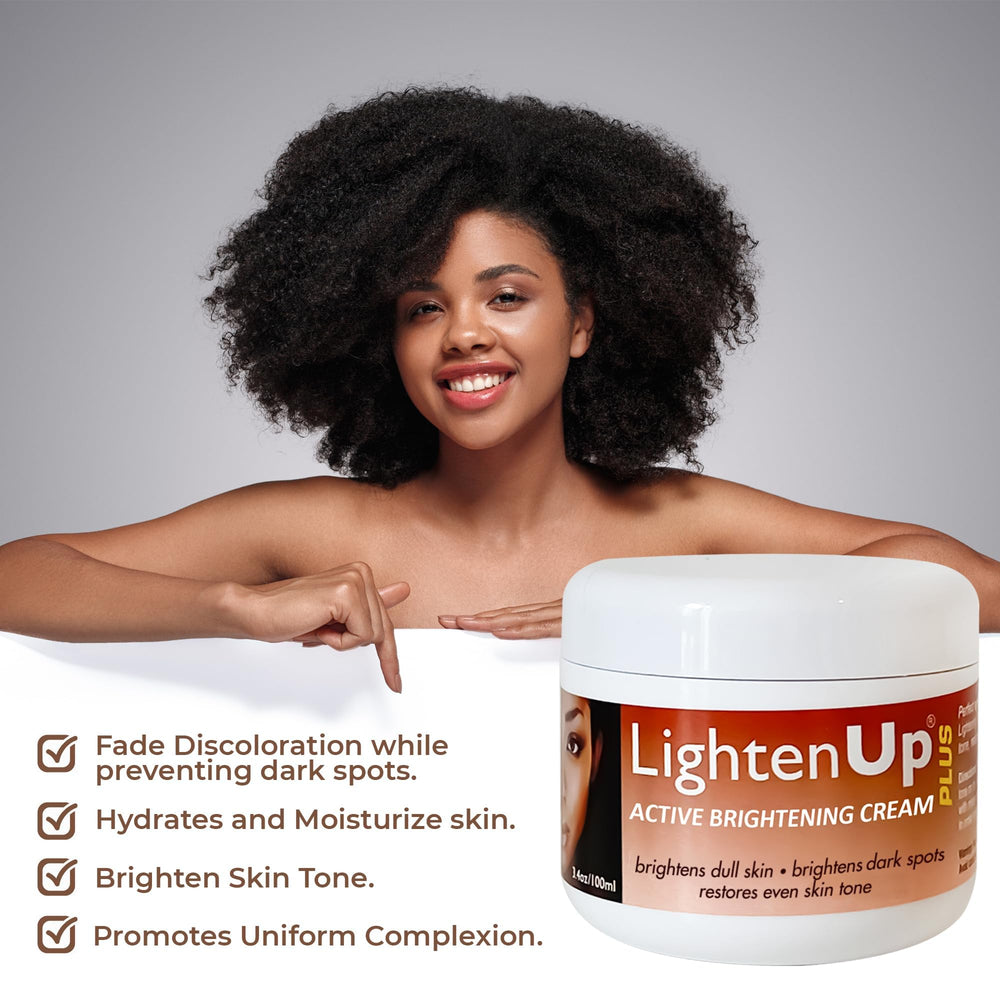 OMIC Lighten-Up Plus body application demonstrates versatile skin care.